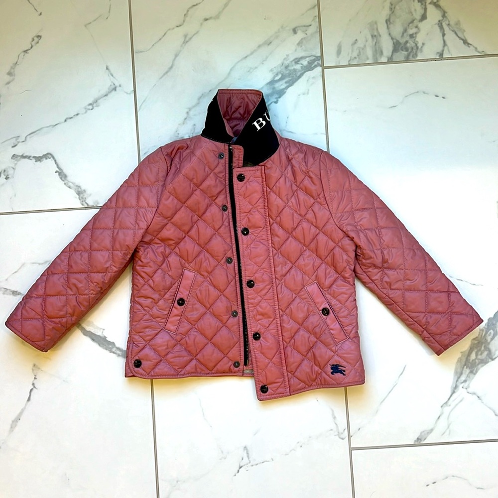 3T toddler Burberry quilted pink jacket
